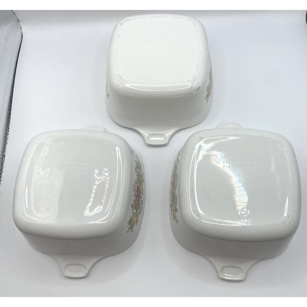 Vintage Corning Ware P-43-B 700ml spice of life (no lid) Set Of 3 - Picture 4 of 7